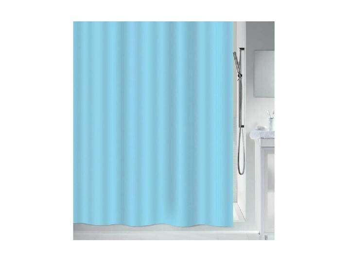 Duschvorhang MSV Romana, Hellblau,Polyester , blau (hellblau), H:180cm, Polyethylen-Vinylacetat (PEVA), Duschvorhänge, Duschvorhang