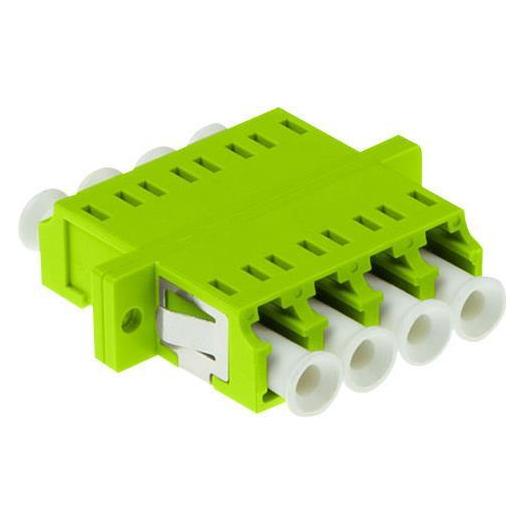 ACT Fiber optic LC duplex adapter multimode OM5 flange. Connectors: LC/LC Adapter lc quad om5 fl lime (EA1019)