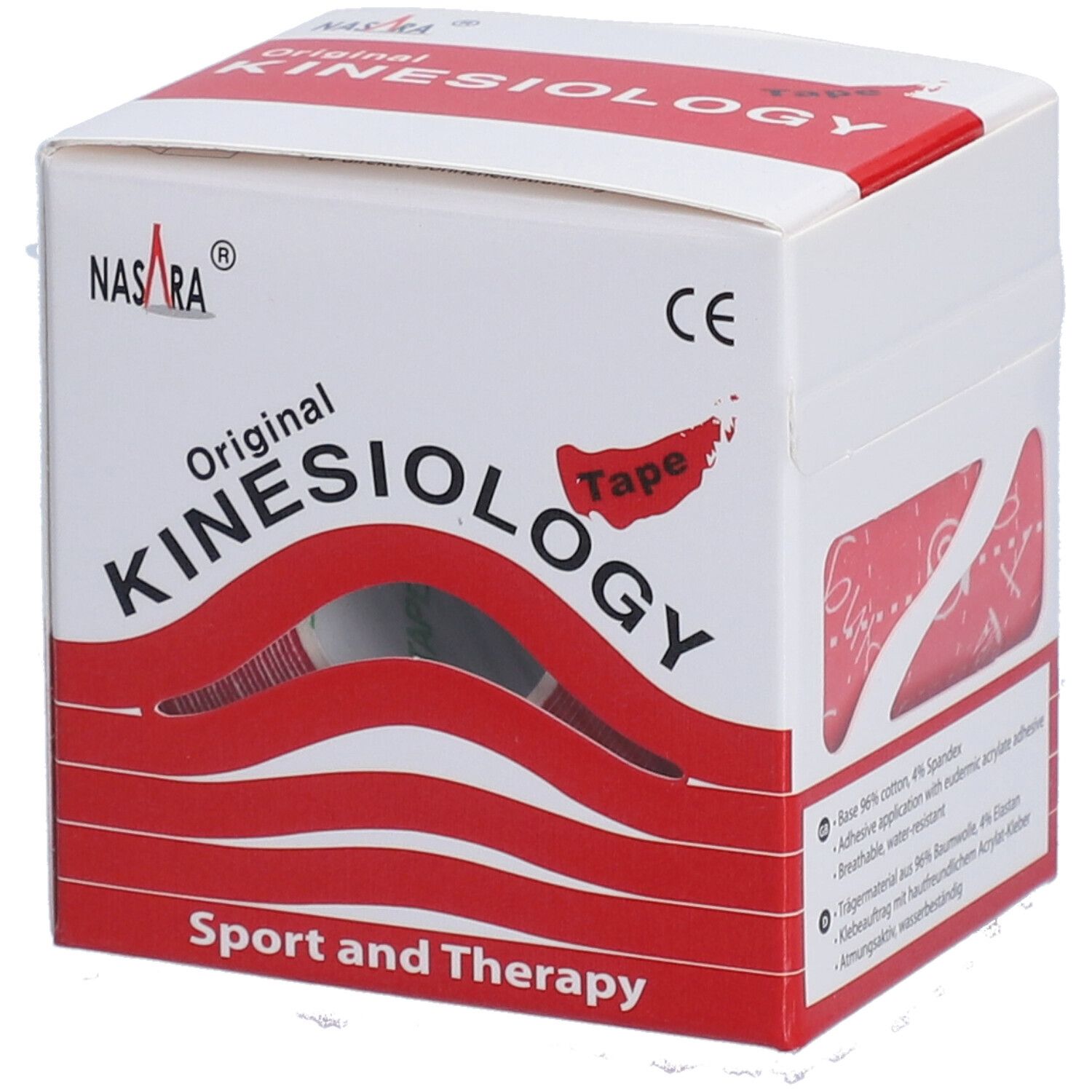 Nasara Kinesiotape 5 cmx5 m rot 1 St Pflaster
