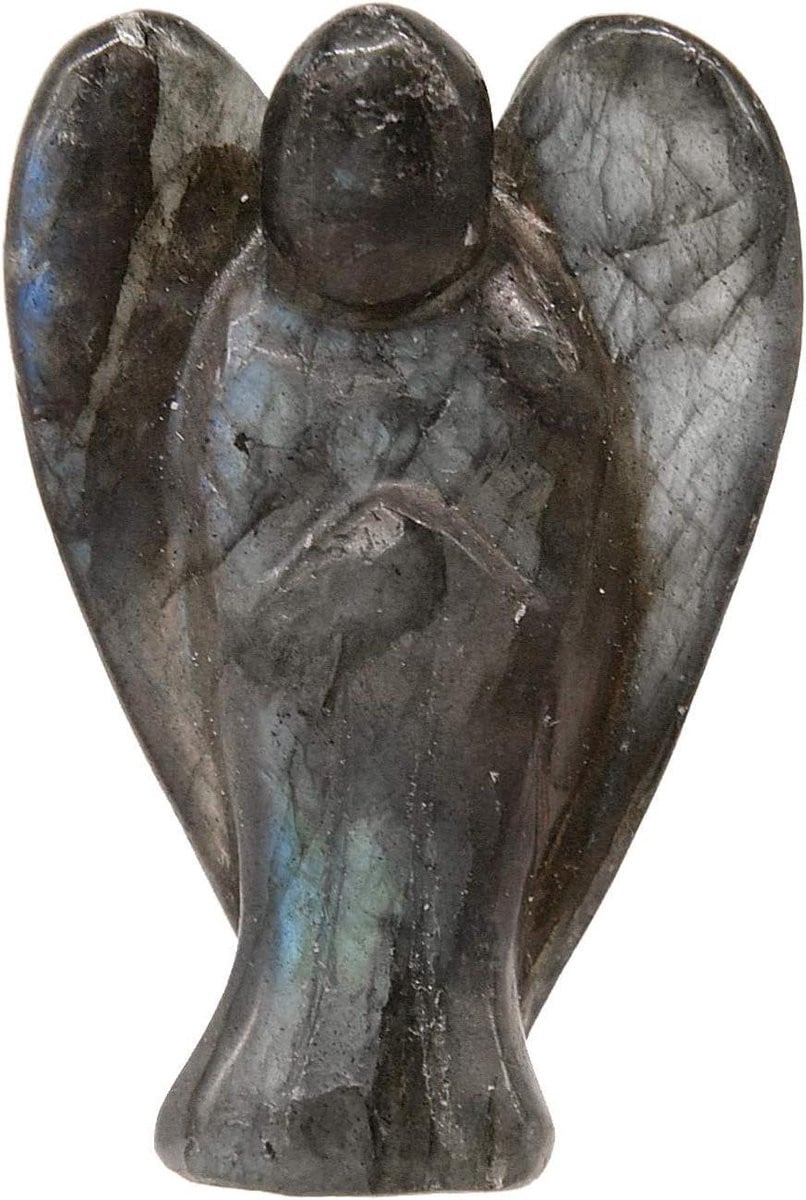 Handgesneden Labradoriet Beschermengel Beeldje - 15 inch - Uniek Decoratiestuk