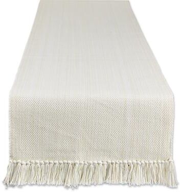 DII Variegated Taupe Fringe Table Runner 13x72