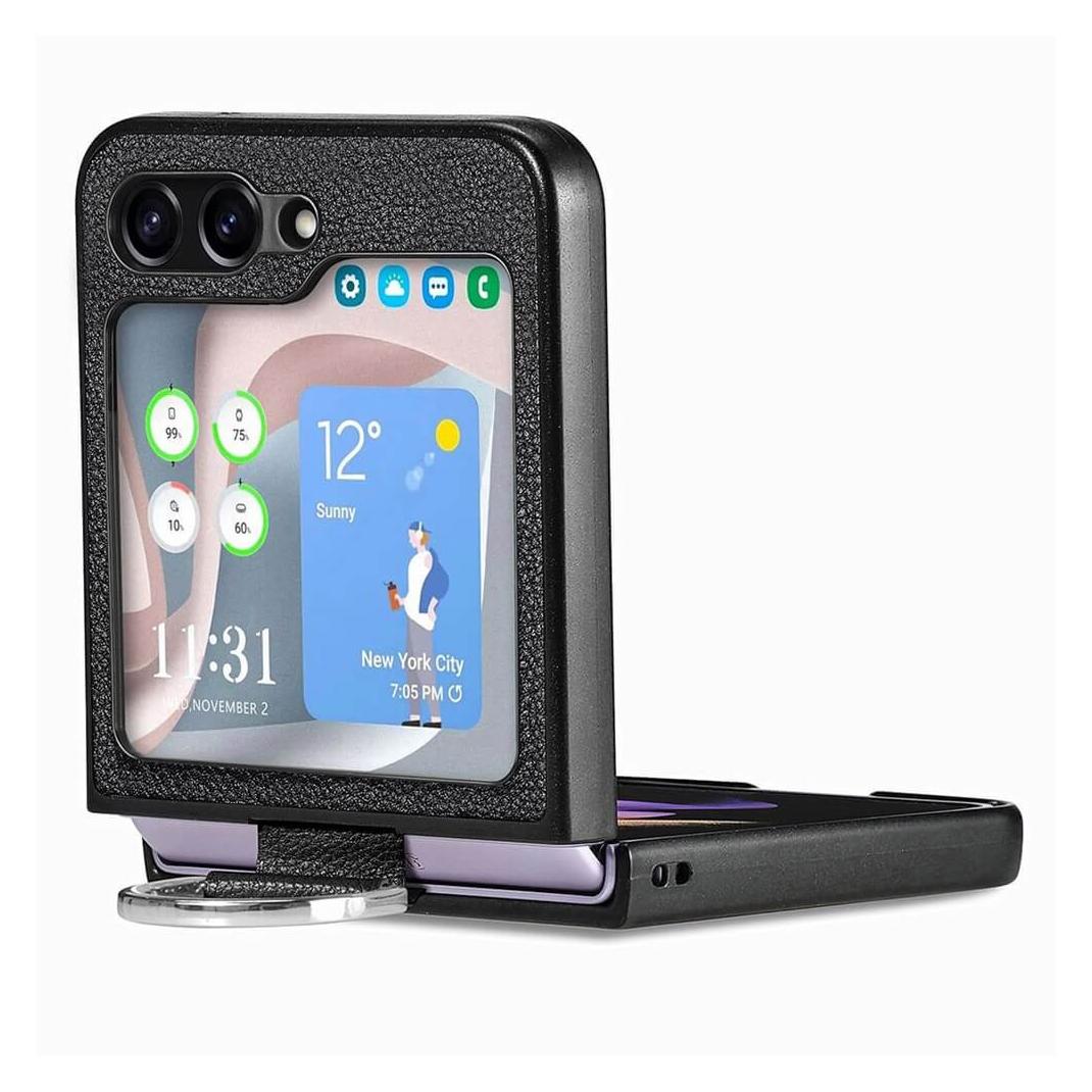 Cover-Discount Galaxy Z Flip5 - Hybrid Hülle mit Ringhalter rot (Samsung Galaxy Z Flip5) (660151546B)