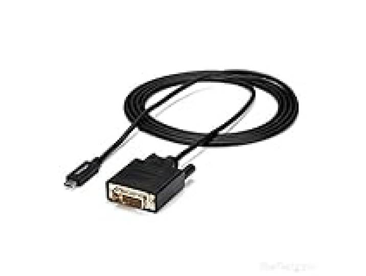 StarTech Câble USB-C vers DVI-D 2m, 1920x1200, 1080p, Noir (CDP2DVIMM2MB)