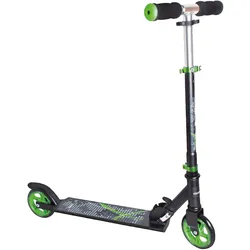 muuwmi Aluminium Scooter – Tretroller, 125 mm, ABEC 5, GS-geprüft, höhenverstellbar, schwarz-grün
