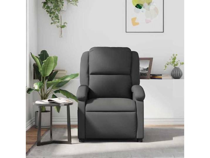Fauteuil inclinable manuelle - UU - gris cuir véritable S1081