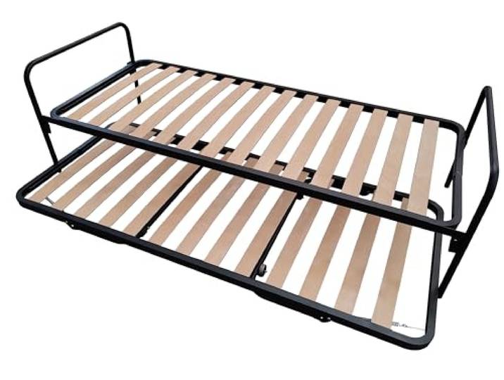 EVERGREENWEB MATERASSI & BEDS Set Lattenrost + Klappbett aus Stahlrahmen mit 14 Leisten aus Buche Schichtholz H40 cm Combi