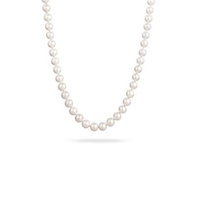 Lange Kette ELLI PREMIUM "Halskette Lang mit Muschelkernperlen Weiß" Gr. 80, weiß, Halsketten, Damen, Silber 925 (Sterlingsilber)
