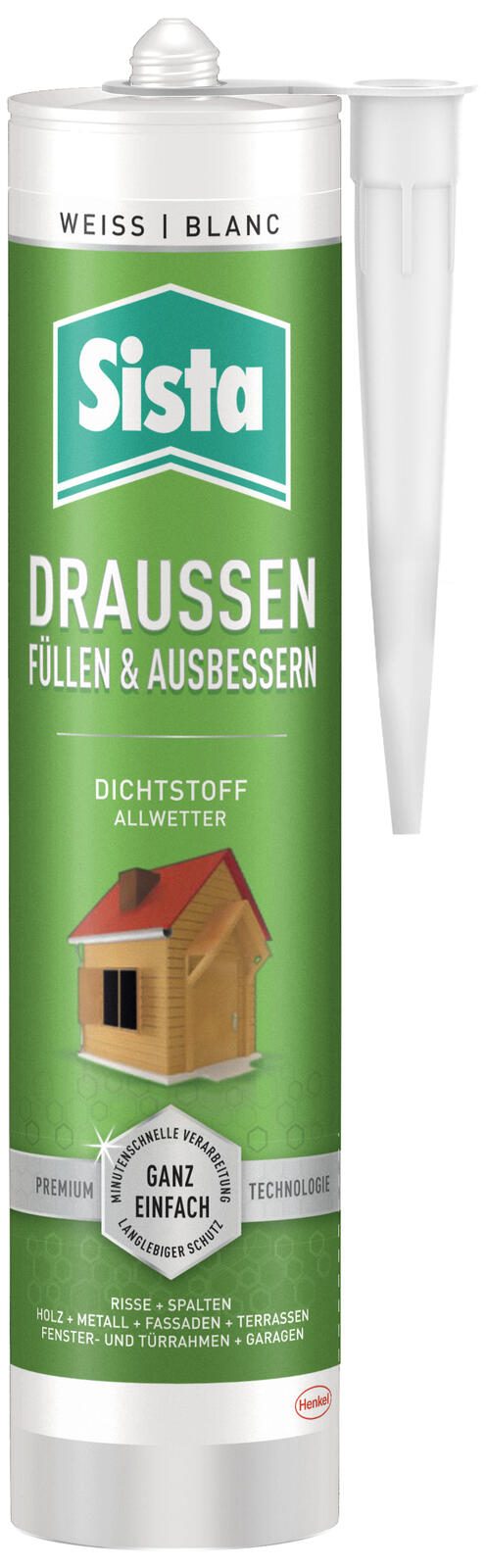 Sista Draussen Dichtstoff Allwetter Silikon weiß 280,0 ml SLOWS