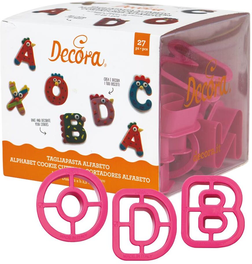 Ausstechform "Decora 27 Stück, Alphabet", pink, L:5,5mm, Kunststoff, Ausstechformen, Ausstechform pink Einheitsgröße