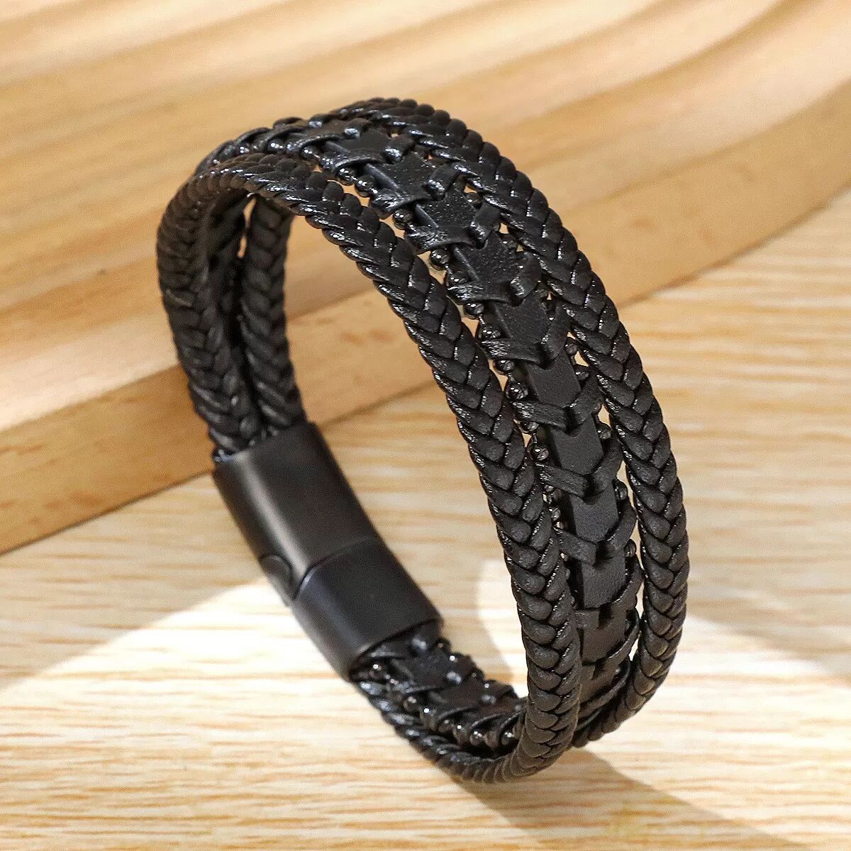INF Doppellagiges geflochtenes Armband für Herren - Stilvoll & Einzigartig