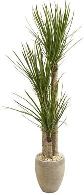 Nearly Natural "64"" Yucca Artificial Tree in Sand Colored Planter"