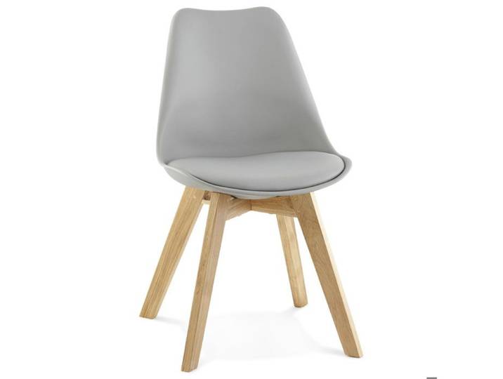Chaise style scandinave confortable - ALTER EGO - TEKI - Gris - Simili - Bois - Panneaux de particules