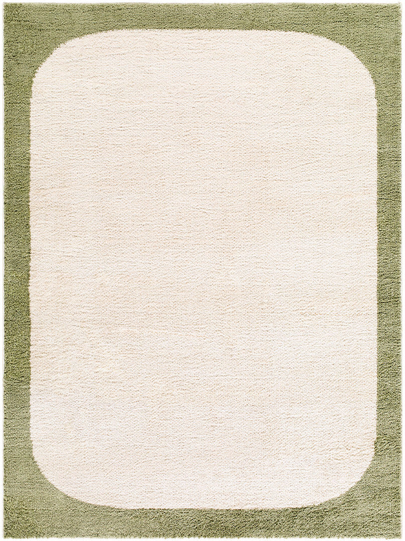 Langley Street Rectangle Moroccan Washable Area Rug Cream, Olive Rectangle 160 x 213 cm