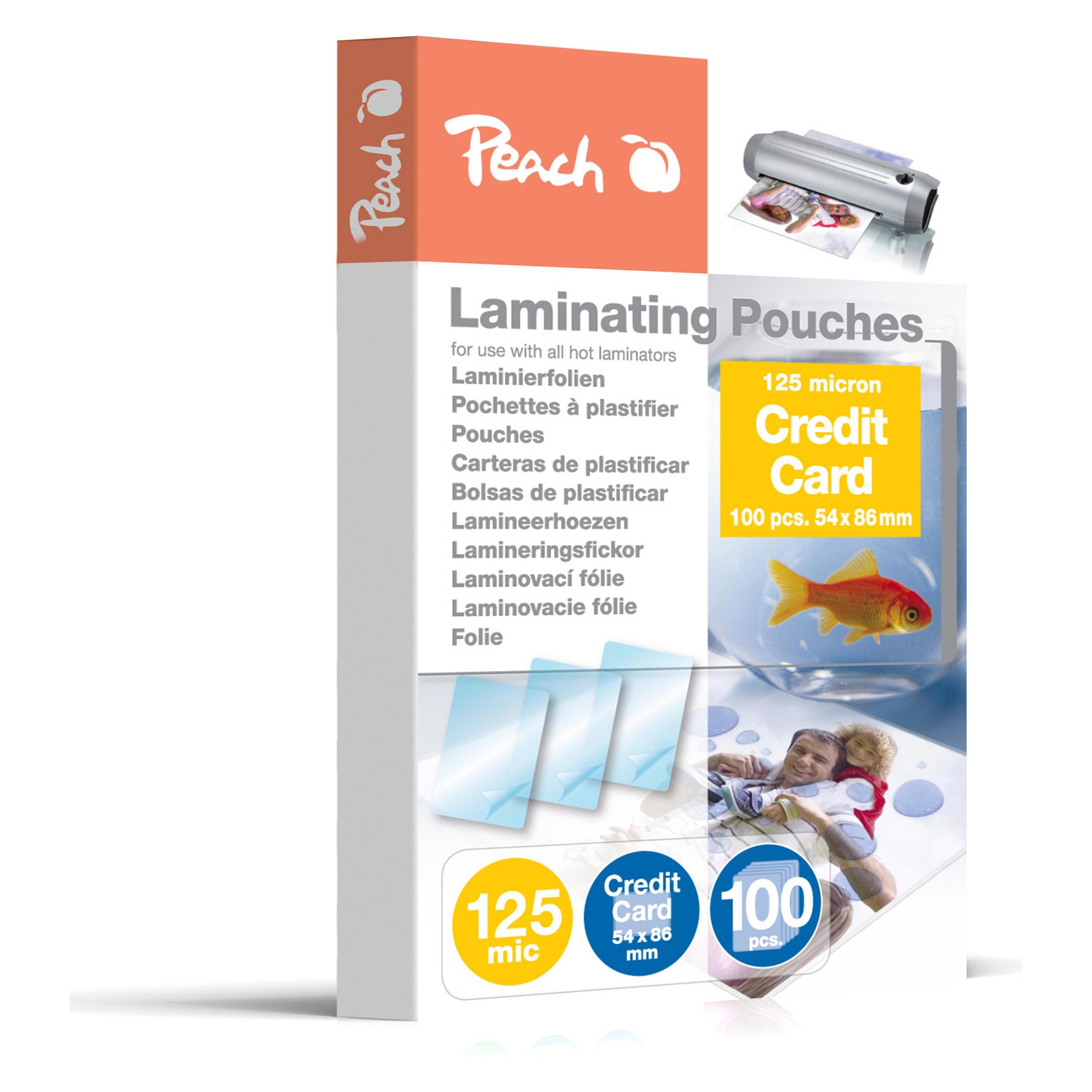 Peach Laminierfolie Credit Card (Kreditkarte, 100 Stk., 125 µm) (510326)