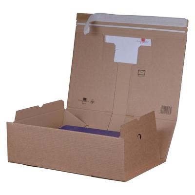 VEPATIM 50x Versandkarton 215x155x40mm PACKBOX mit Selbstklebeverschluss & Aufreißfaden braun für A5+