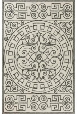 Domani Trails Hand-Hooked Contemporary Medallion Indoor / Outdoor Rug