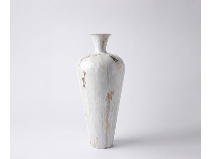 Vase Marvella B27 x T27 x H64 cm Metall Kintsugi Handgemacht, Wohnaccessoires