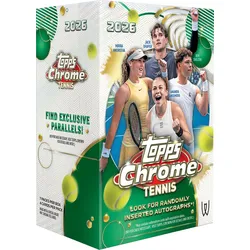Topps Chrome Tennis 2026 Value Box mit 28 Trading Cards und exklusiven RayWave Refractors