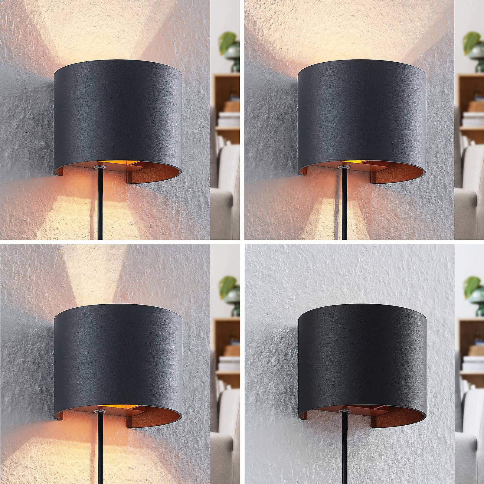 Wall Light Zuzana Arcchio, Black, Living / Dining Room, Aluminium, Modern, Wall Light
