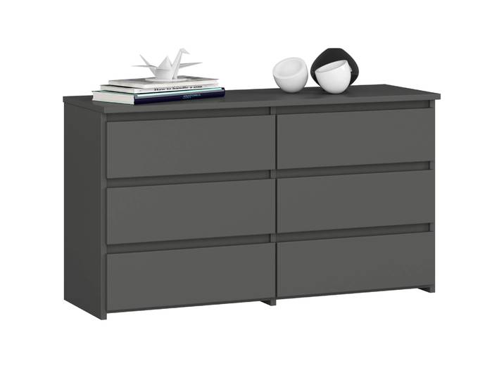Kommode – CLP – Kompaktes Design mit sechs Schubladen – Graphit