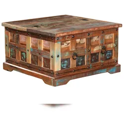 DELUKE Couchtisch ODIN Mangoholz Braun 41x70,5x70,5cm Sofatisch Wohnzimmertisch