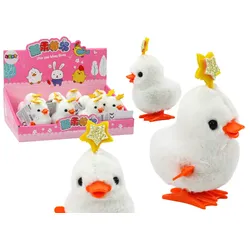 Huhn, weiße Henne, mit, Stern, weiß, Uhrwerk, Springen
