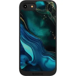 Nivocase Handyhülle für Apple iPhone 7 Hülle NIVOpure Case Schwarz Art Farbverlauf Marmor (Apple iPhone 7), Smartphone Hülle, Schwarz
