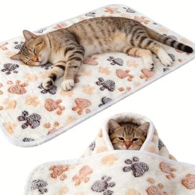 Inspire Curations SnuggleSoft Comfort Throw Dog Blanket & Warm Fleece Pet Sleep Mat For Cats And Puppies white 52x76cm (20 30 In)