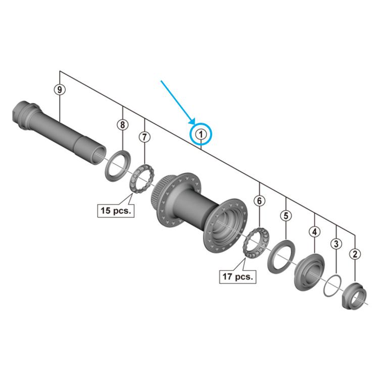 Shimano HOHLACHSE KOMPLETT HB-MT400 (39188005)