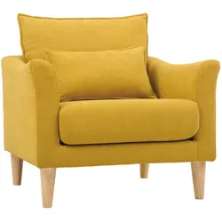 Design-Sessel Stoff Grau und Eiche KATE