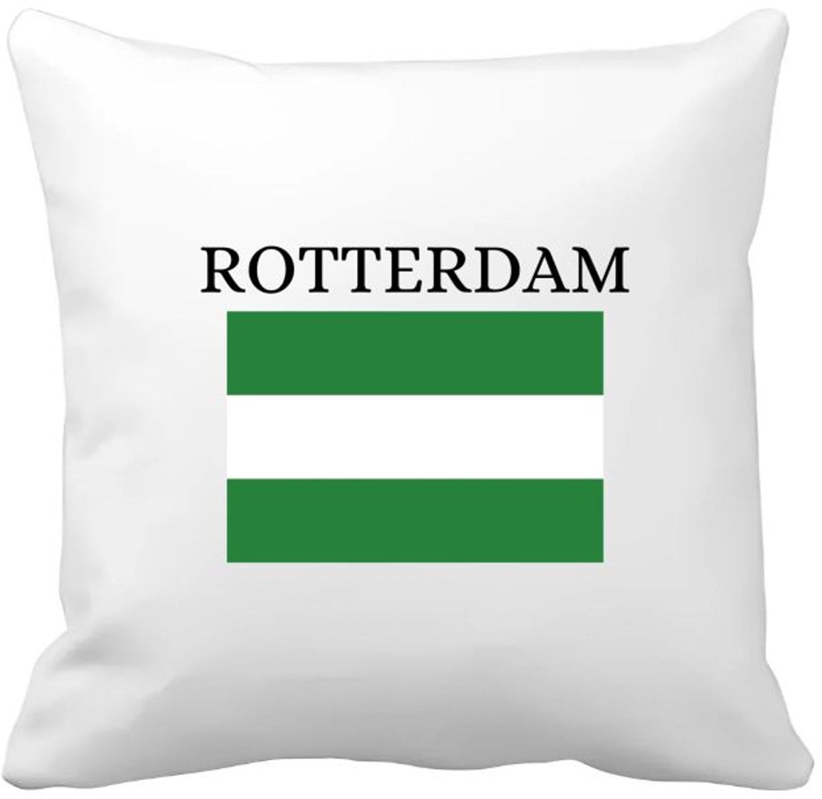 Akyol Rotterdam Kussenhoes - Groen Wit - 40 x 40 cm