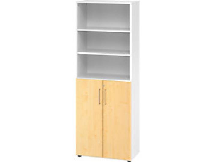 Hammerbacher Spanplatte Schrank 5 Fachböden Weiß Ahorn
