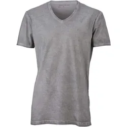 James & Nicholson Herren V-Ausschnitt T-Shirt 'Gipsy' JN976 grey M