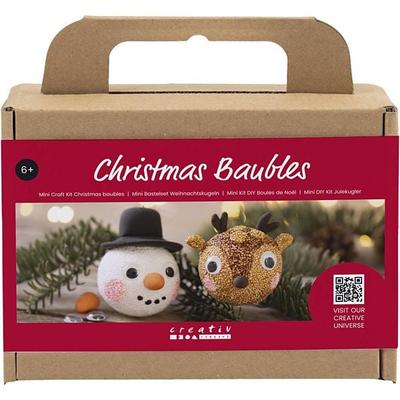 Creativ Company DIY Sets Modellieren Mini Kreativ Set Weihnachtskugeln, Rentier und Schneemann, Kreativ Box