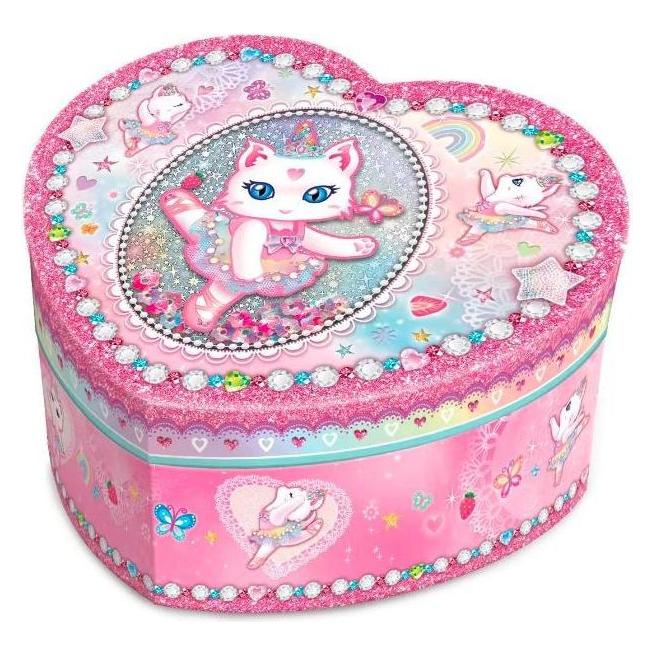 Pulio Pecoware Heart-shaped Music Box - Ballerina Cat (170130BK)