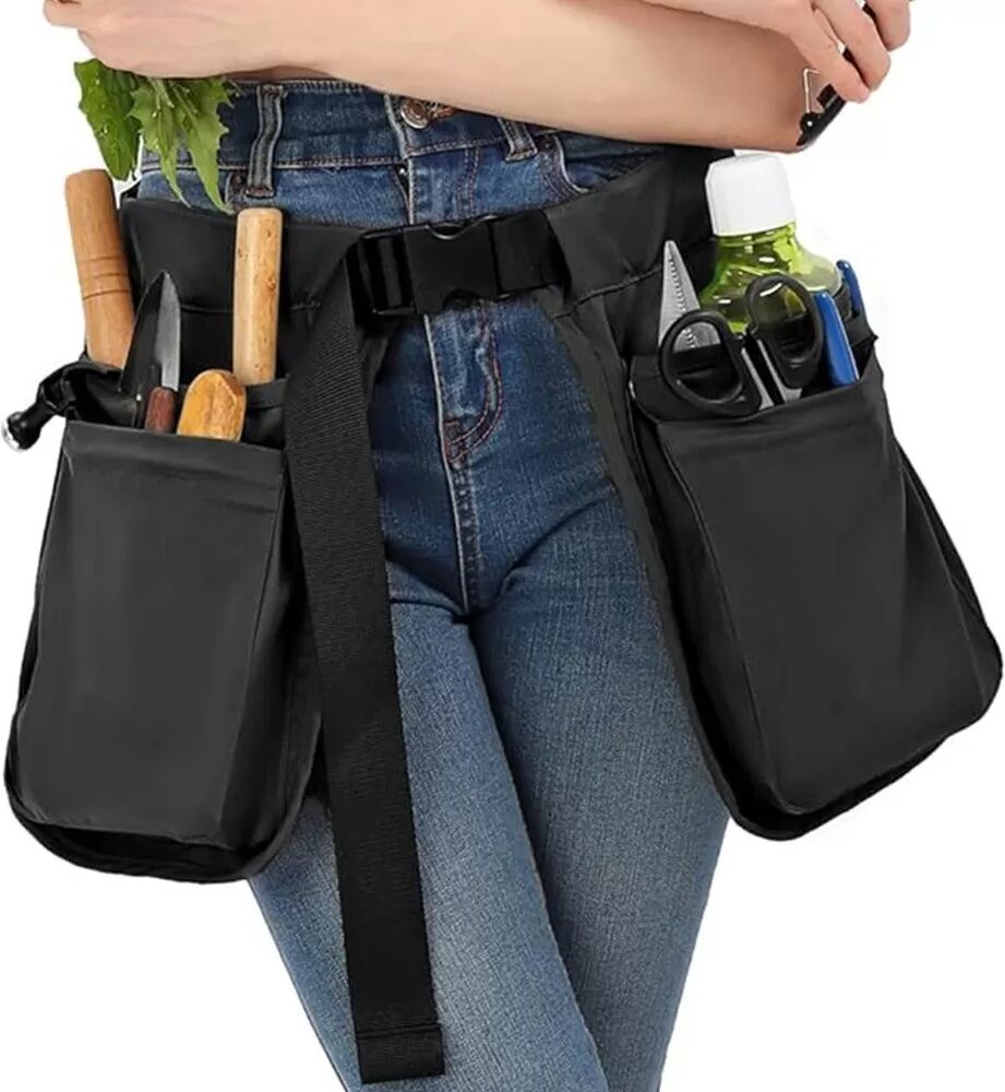 INF Garten-Werkzeug Hüfttasche mit 2 Taschen - Multifunktionale Aufbewahrungstasche