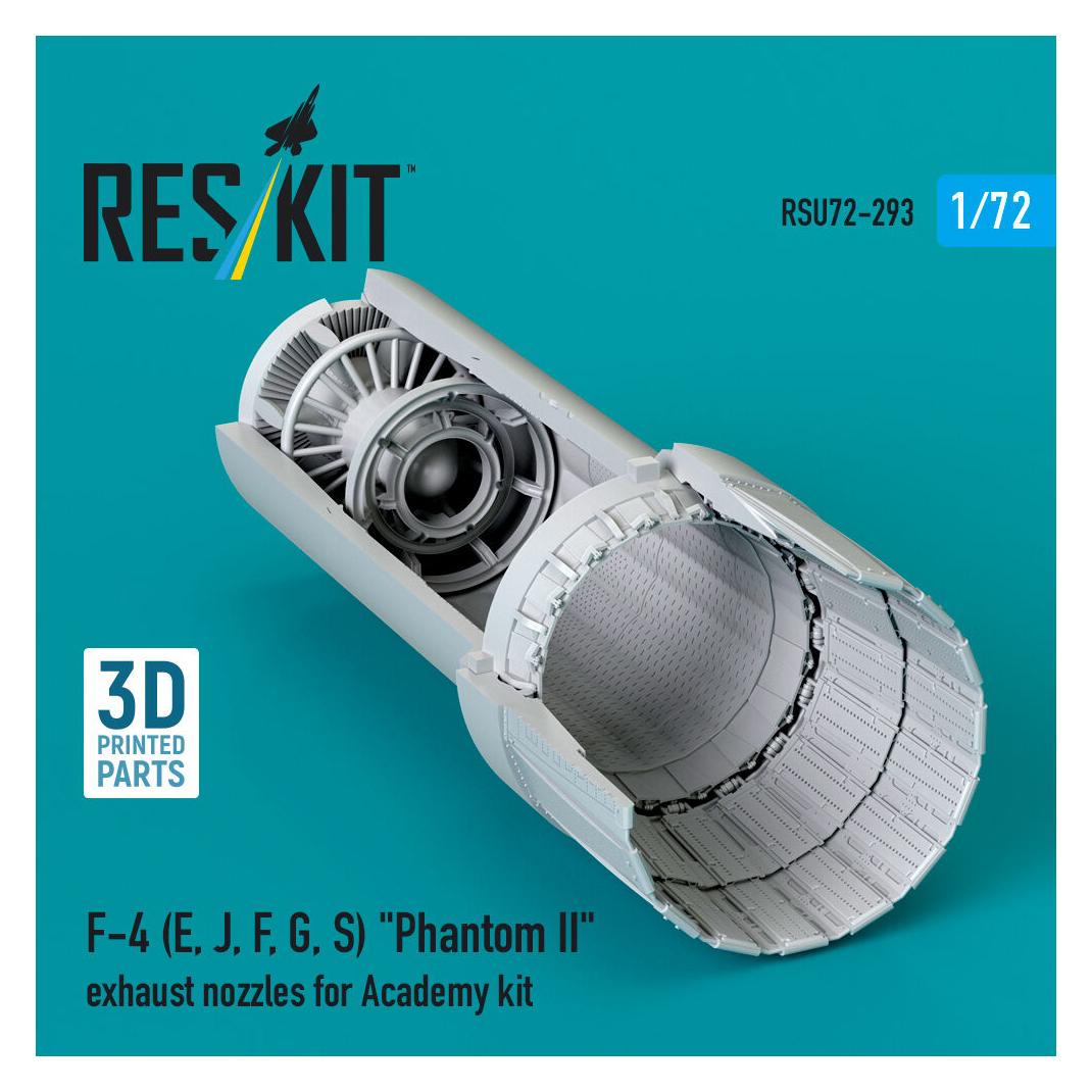 ResKit F-4 (E, J, F, G, S) Phantom II exhaust nozzles for Academy kit (3D Printed) (RSU72-0293)