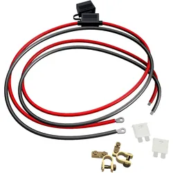 Offgridtec 1,5m 6mm2 Batteriekabel M8 mit Flachsicherungshalter, 25A Sicherung und Polklemmen