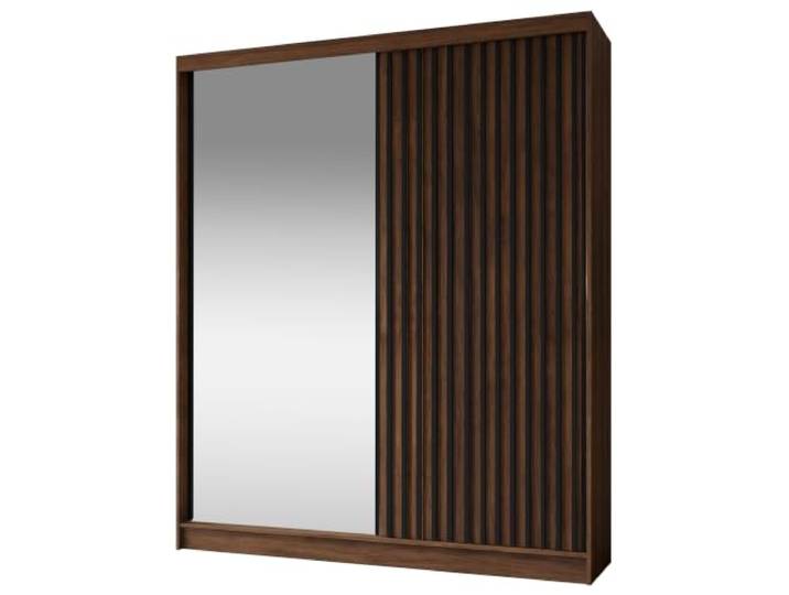 BEAUTY SOFA Schwebetürenschrank Helix II mit Spiegel, Schubladen, Kleiderstange und Regalfächern, Lamellenfront