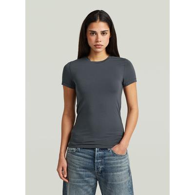 T-Shirt G-STAR "2nd Skin T-Shirt", Damen, Gr. S, grau (petrol), Obermaterial: 97% Modal, 3% Elasthan, Shirts T-Shirt