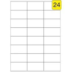 Etiketten weiß 70 x 37 mm 100 Blatt 2400 Stück Inkjet Laser