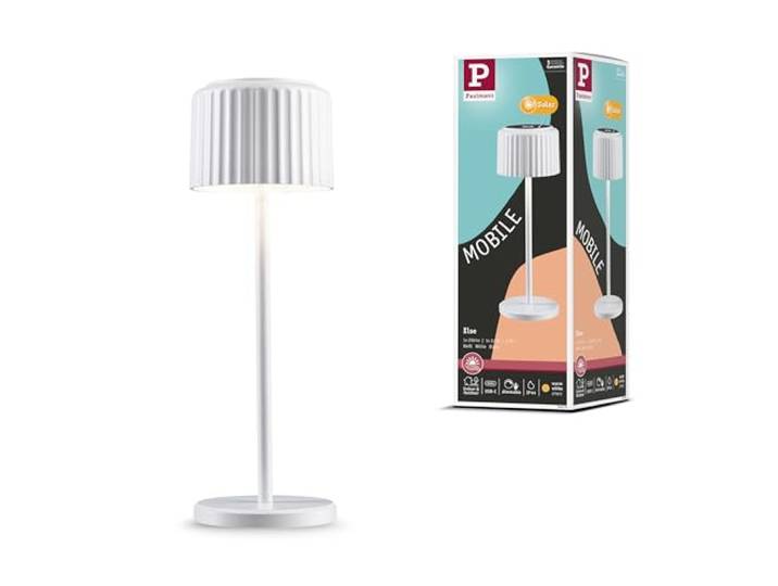 Paulmann 94879 Solar LED Akkuleuchte Else IP44 2700K Weiß USB-C Akku mobile Tischleuchte