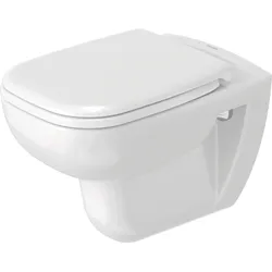 Duravit D-Code Wand-WC, Tiefspüler, rimless, 355 × 545 × 360 mm, 2570090000, Farbe: Weiß Hochglanz