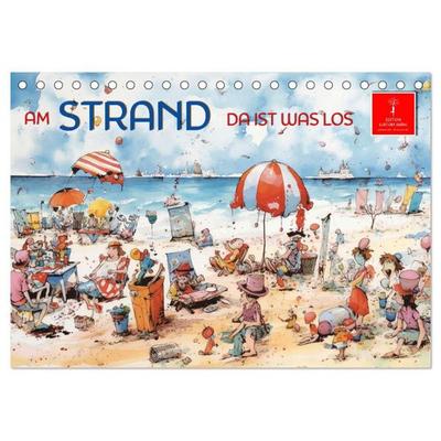 Am Strand da ist was los (Tischkalender 2027 DIN A5 quer), CALVENDO Monatskalender
