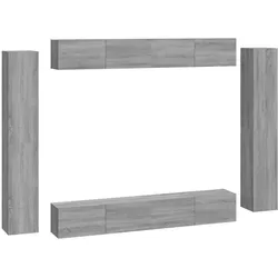 vidaXL 8-tlg. TV-Schrank-Set Grau Sonoma Holzwerkstoff