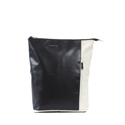 Laptoprucksack 7CLOUDS "Shawi 7.1", Damen, Gr. B/H/T: 27cm x 38cm x 14cm, onesize, weiß (schwarz, sanftes weiß), Polyethylen, Tarpaulin, Rucksäcke Laptoprucksack, mit recyceltem PET