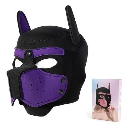 Neopren-Welpenmaske, Welpenspiel-Hundemaske für Erwachsene – BDSM-Hundemaske mit abnehmbarer Schnauze für Tierspiele Kostümveranstaltungen Pride Parade LGBTQ