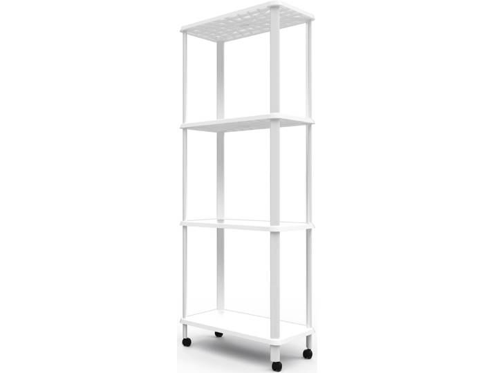 Badregal BISCHOF Amico , weiss (weiß), B:50cm H:138cm T:30cm, Kunststoff, Regale, Badregal, stabil, mobil, agil und zu 100% aus recyceltem Material