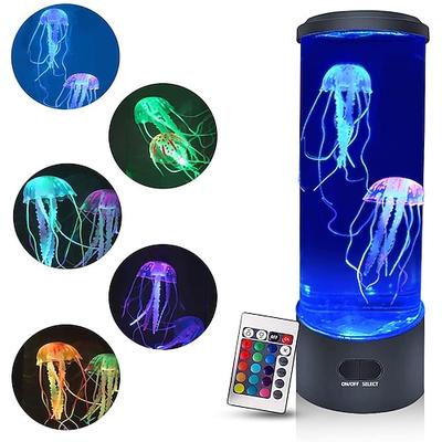 Licht Qualle Lava Lampe Qualle Lampe mit 16 Farben wechselnden Lichtern Qualle Tank Tischlampe Qualle Aquarium Nachtlicht Zuhause Büro Raum Schreibtisch Deko Lampe Stimmungslicht zum Entspannen