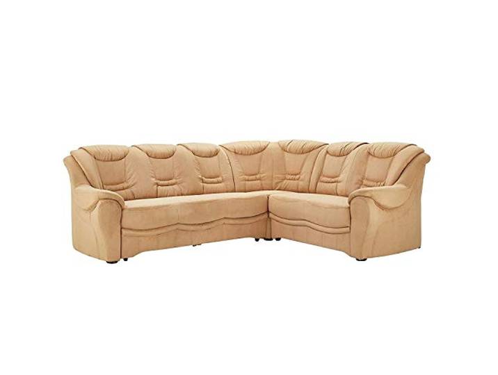 Cavadore Ecksofa Bansa Polsterecke mit Ottomanen, Mikrofaser, braun, 265 x 94 x 215 cm